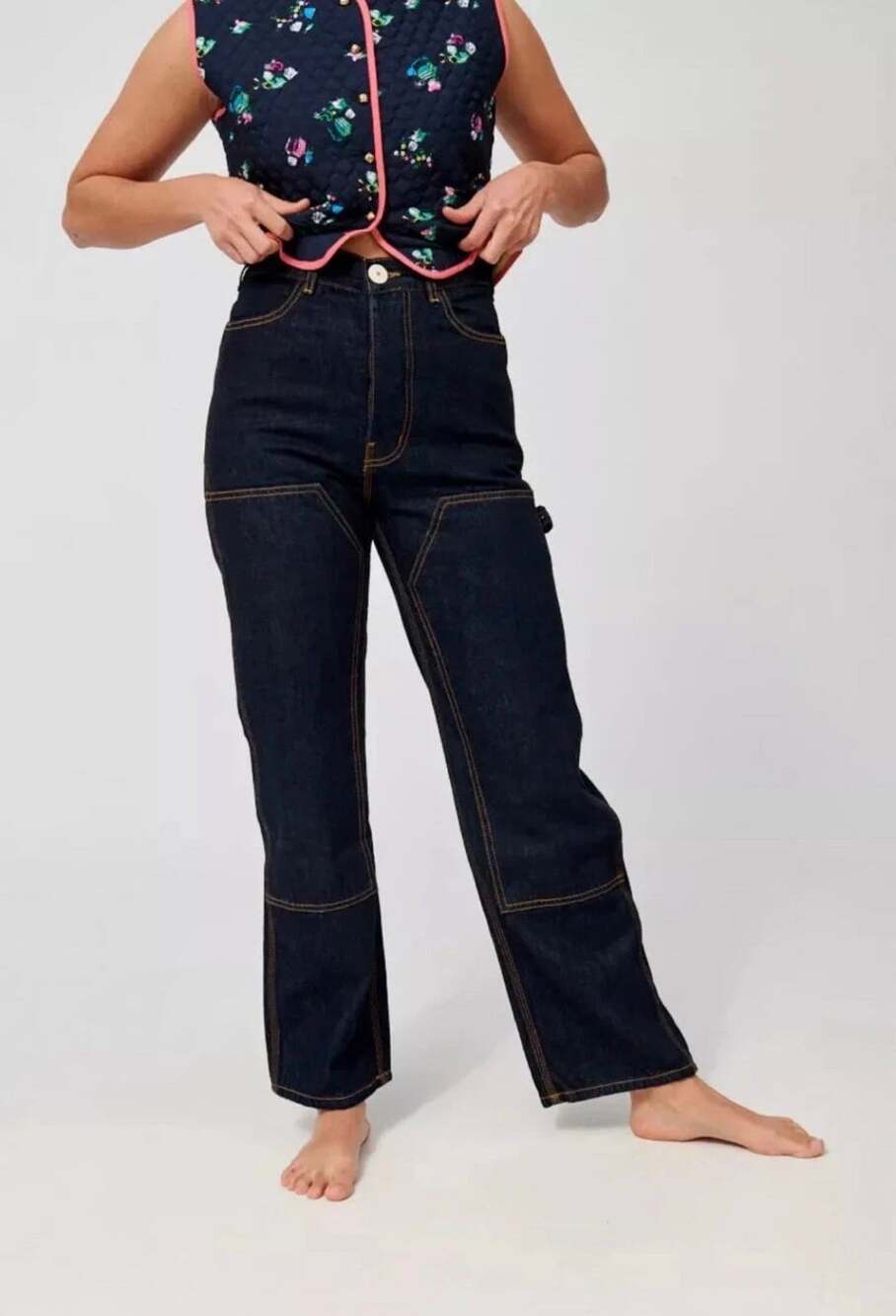 Jesse Kamm Patchfront Handy Pants Dark Blue Denim Jeans